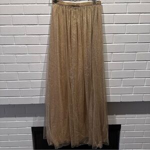 Jenny Yoo Gold A-Line Skirt